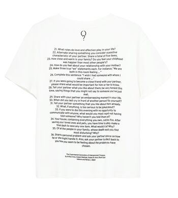 T-shirt court carré pour femmes en blanc '36 Questions for Closeness' 6