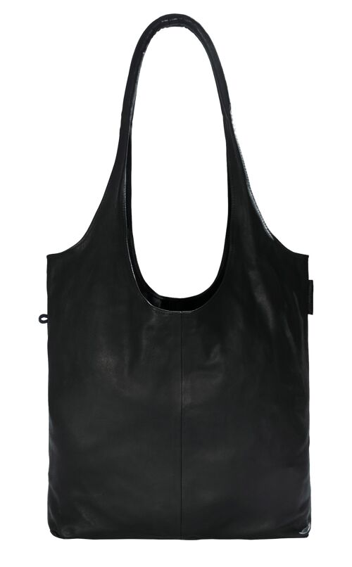 Hobo Bag aus edlem Leder, schwarz