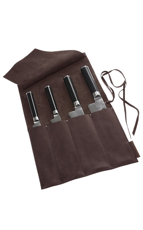 Messer Tasche, gewachstes Rindleder, braun