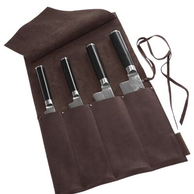 Messer Tasche, gewachstes Rindleder, braun