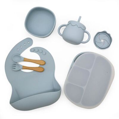 Siliconen | Kinderservies set Blauw