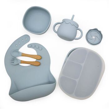 silicone | Set de vaisselle enfant Bleu 1