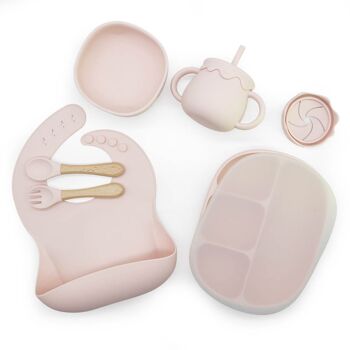 silicone | Set de vaisselle enfant rose 1