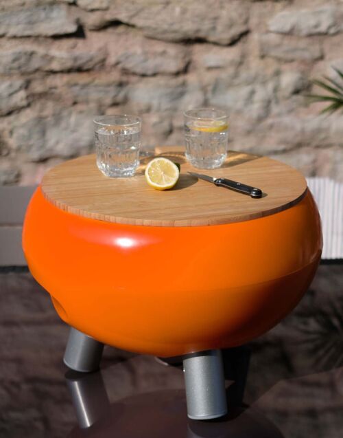 Drinks Cooler – Short + Champagne Tray and Lid / Colour: Tangerine
