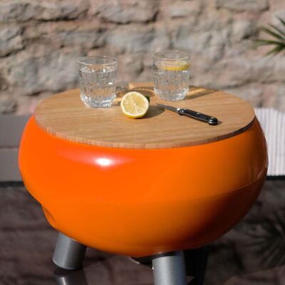 Drinks Cooler – Short + Champagne Tray and Lid / Colour: Tangerine