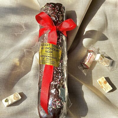 Tronchetto natalizio di torrone morbido ricoperto di cioccolato - 250g