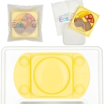 Assiette ventouse bébé ouverte portable (EasyMat MiniMax) - Bouton d'or 1