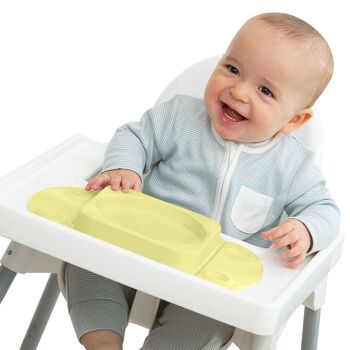 Assiette ventouse bébé ouverte portable (EasyMat MiniMax) - Bouton d'or 2