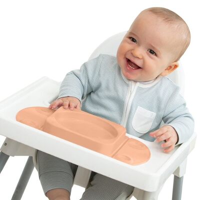 Assiette ventouse bébé ouverte portable (EasyMat MiniMax) - Perle