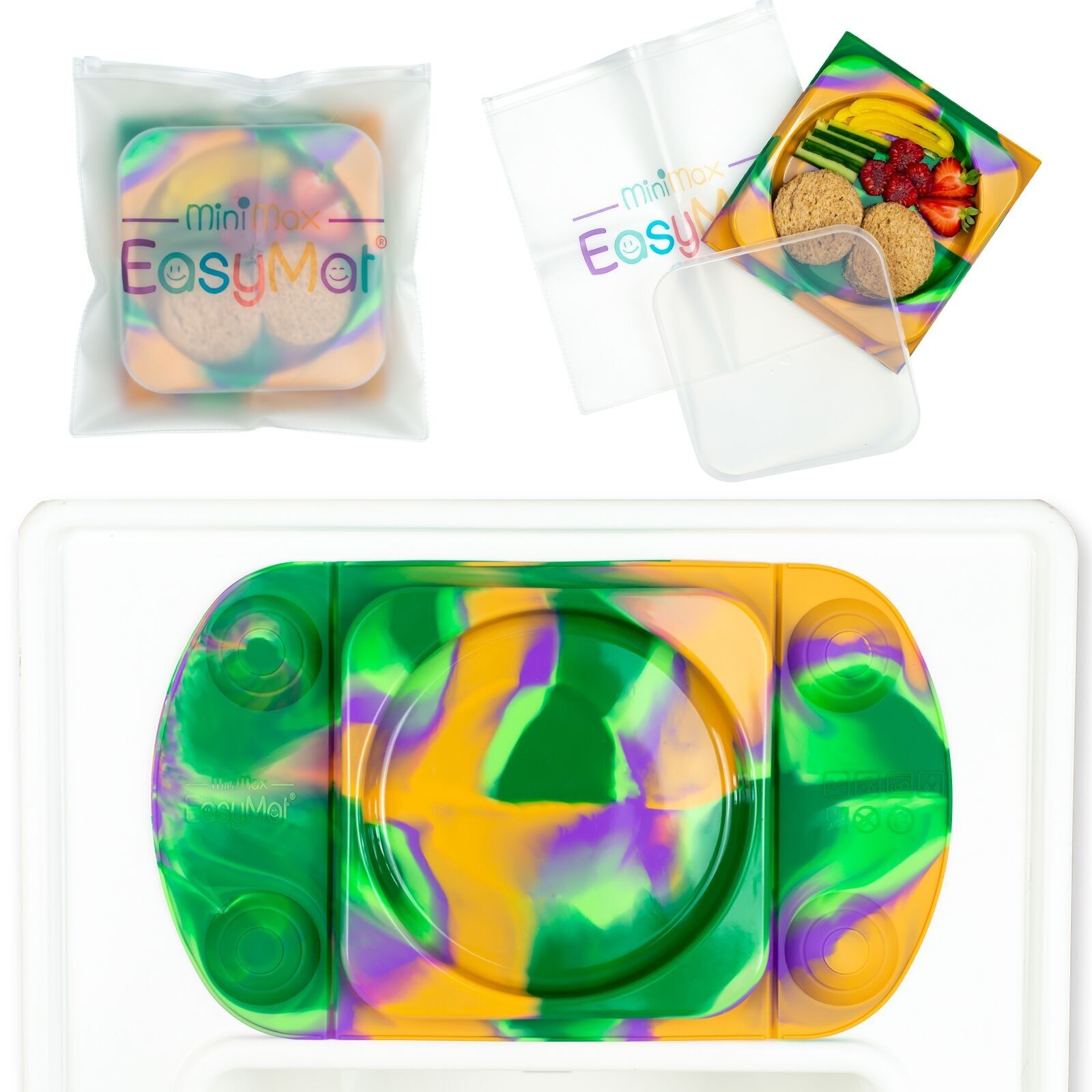 Tragbare offene Baby-Saugplatte (EasyMat MiniMax) - Dino