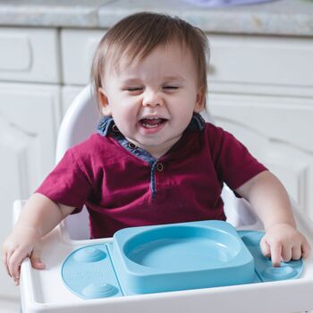 Assiette ventouse bébé ouverte portable (EasyMat MiniMax) - Bleu sarcelle 5
