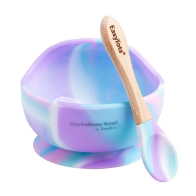 Suction Bowl and 2 Bamboo Spoons Set (Unicorn)