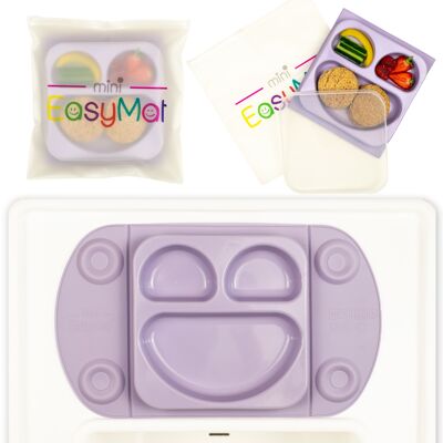 EasyMat Mini Portable Suction Plate with Lid and Carry Case (Lilac)