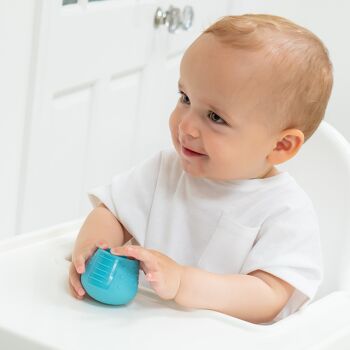 Tasse de sevrage ouverte pour bébé (DinkyCup – Bleu sarcelle) 3
