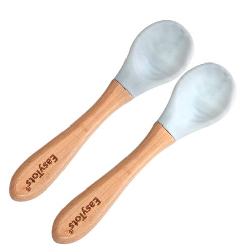 2 pack bamboo spoons (Marble)
