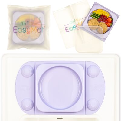 Portable Open Baby Suction Plate With Lid and Carry Case (MiniMax Lilac)