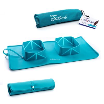 EasyPets Double Roll Up Travel Bowl – RollaBowl - Teal