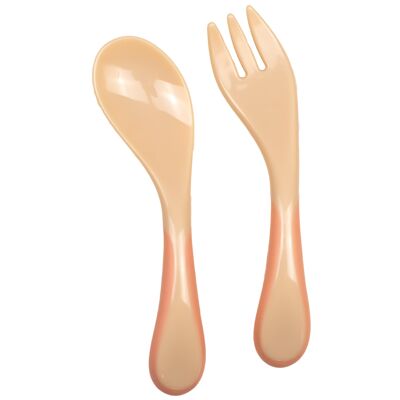 Small Baby Fork and Spoon Set - Mauve