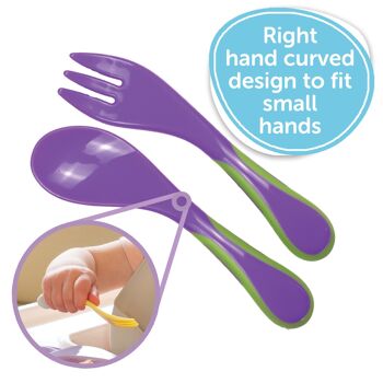 Petit ensemble fourchette et cuillère pour bébé - Dino 2