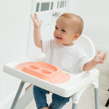 Assiette ventouse divisée portable pour bébé (EasyMat Mini) - Perle 2