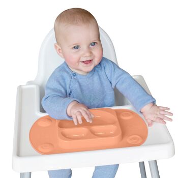 Assiette ventouse divisée portable pour bébé (EasyMat Mini) - Perle 4