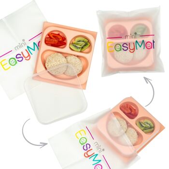 Assiette ventouse divisée portable pour bébé (EasyMat Mini) - Perle 7
