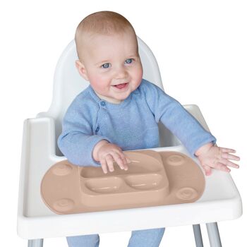 Assiette ventouse divisée pour bébé portable (EasyMat Mini) - Mauve 3