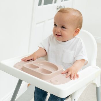 Assiette ventouse divisée pour bébé portable (EasyMat Mini) - Mauve 6