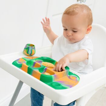 Assiette ventouse divisée portable pour bébé (EasyMat Mini) - Dino 6