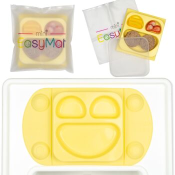 Assiette ventouse divisée portable pour bébé (EasyMat Mini) - Bouton d'or 1