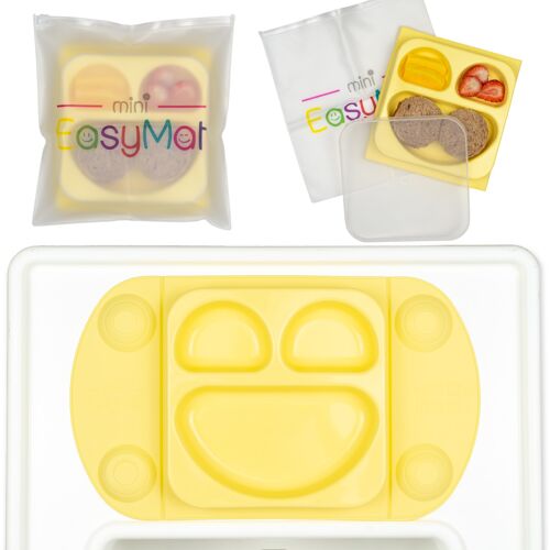 EasyMat Mini Portable Suction Plate with Lid and Carry Case (Buttercup)