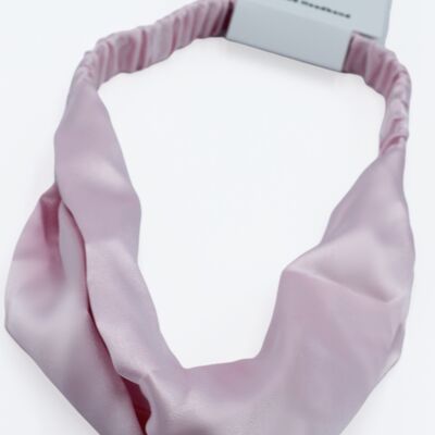 Satin Cross Headband - Pink