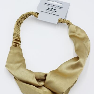Satin Cross Headband - Gold