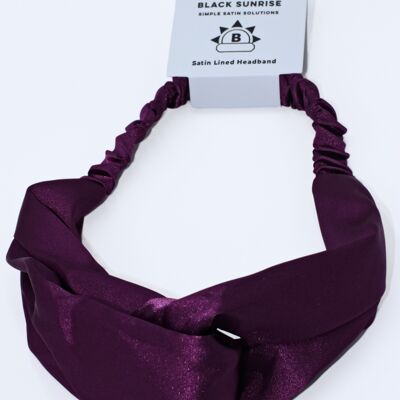 Satin Cross Headband - Purple