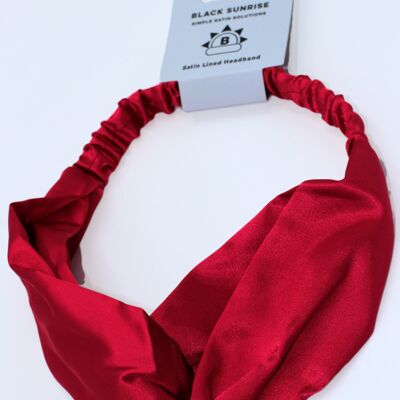 Satin Cross Headband - Scarlet