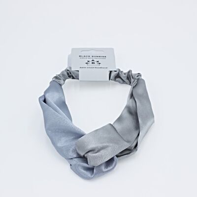 Satin Lux Cross Headband - Silver Meets Blue