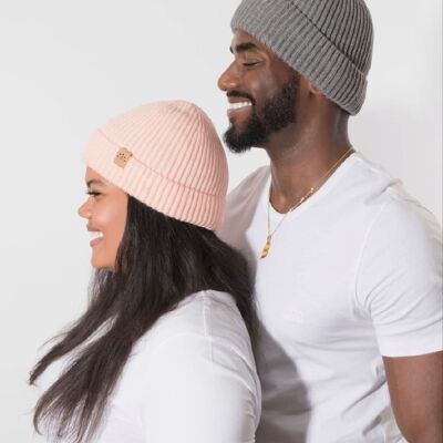 Salmon Pink Satin Lined Beanie