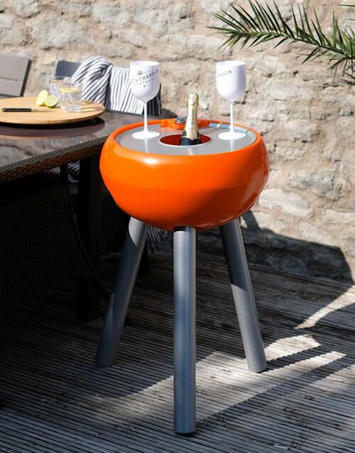 Drinks Cooler – Tall + Champagne Tray / Colour: Tangerine