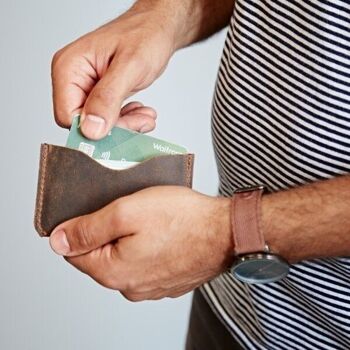 Porte-cartes de crédit fin en cuir de buffle 8