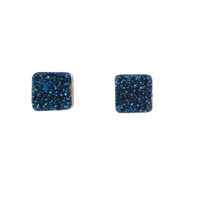 Aretes con druzy galvanizados