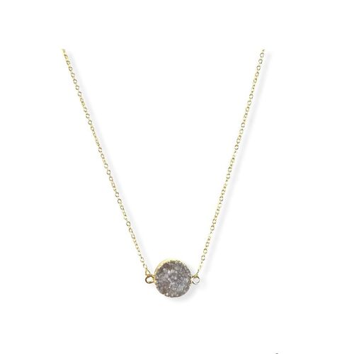 Grey Druzy Necklace