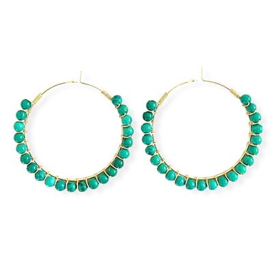 Crysophase Beaded Hoop Earrings