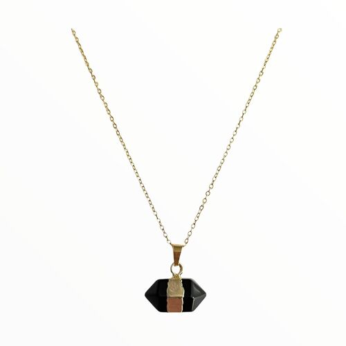 Black Onyx Hexagonal Necklace