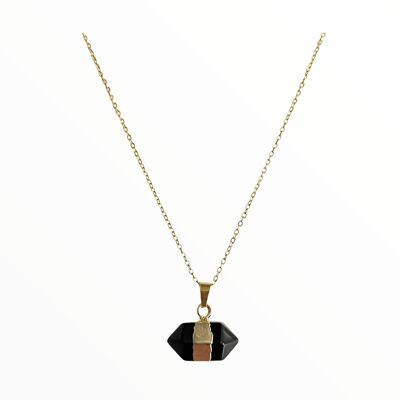 Collana esagonale in onice nero