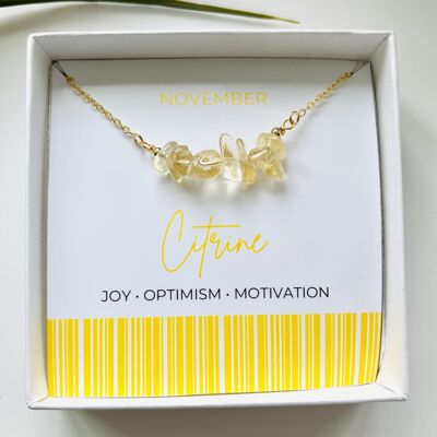 Citrine - November Birthstone Necklace