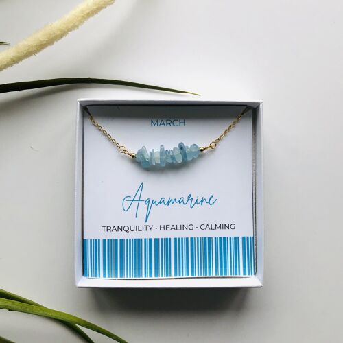 Aquamarine - March Birthstone Necklace