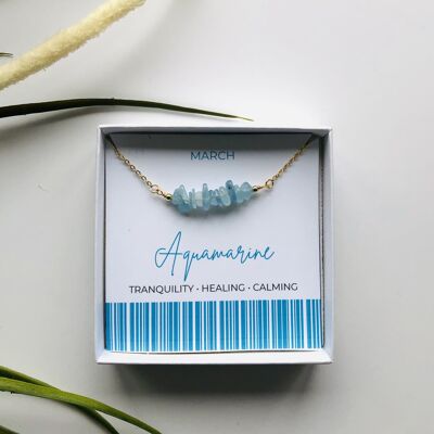 Aquamarine - March Birthstone Necklace