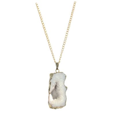 Collier Agate Blanche Tranchée