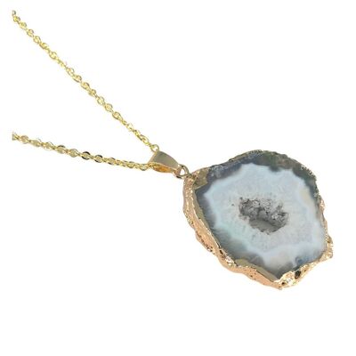 Collier Agate Grise Tranchée