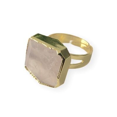 Statement-Ring aus Rosenquarz